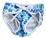 (コンフォルトクローゼット)Confort Closet 水遊びパンツ ベビー 水着 おむつ プール アンダー 紐 で サイズ 調節 おとこのこ おんなのこ 花柄 ブルー 60 70 80 M