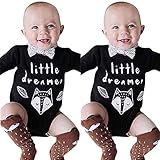 黒色　狐　男女兼用　little dreamer　英語文字　ベビー服　女の子　 幼児　赤ちゃん服　子供服 男の子　ロンパース カバーオール　4サイズ　出産祝い/プレゼント70CM－80CM－90CM－