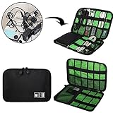 Kicode USBケーブルオーガナイザーケース ポータブル携帯用バッグを持ち歩く ために 様々なUSB、電話、充電とケーブル、グレー