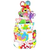 おむつケーキ サッシー 3段 出産祝い ベビー サッシー バスタオル フェイスタオル ミニタオル 歯固めラトル ガラガラ Sassy sassy6
