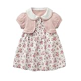 RoRykon　夏 ベビー服 ベビーワンピ ベビープリンセスワンピース ベビードレス フォーマル レースワンピース ベビースカート 半袖 お姫様 花柄 超可愛い お出かけ 結婚式 七五三 誕生日 撮影