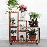 Chengxin Shop-アウトドアプラントスタンド/6ティアパイン木製台座プラントスタンド植物屋外用ガーデンマルチティアフラワーラック、HxWxD：90 X 90 X 28 cm（2色）用フラワー