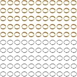 二重丸カン 二重リング 約600個入り 金具セット 基礎パーツ ジュエリー DIY用 手芸用品 アクセサリーパーツ ハンドメイド 手作り (6mm, KCゴールド+KCシルバー)