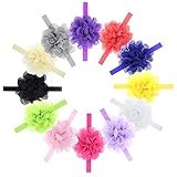 Nice Days（ナイス　ディズ） 赤ちゃん　子供のヘアバンド　可愛いシフォン花　ヘアクリップ 　アクセサリー　10色セット