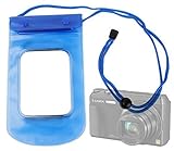 DURAGADGET Blue "Travel" Waterproof Camera Case With Neck Strap For Panasonic Lumix DMC-TZ55EB-K, DM