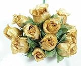 144のバルクパッケージミニチュアメタリックゴールドポリバラとグリーンリーフのアクセントの贈り物、工芸、Embellishing