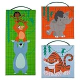 Disney "The Jungle Book" Canvas Wall Hanging Set- with Mowgli, Baloo and King Louie, Shere Khan, and