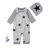 (プタス)Putars ベビー服 子供服 上下セット Tシャツ サロペット 男の子 長袖 重ね着 ストライプ柄 星柄 可愛い 秋 冬 スポーツ 運動会 旅行 記念日 プレゼント 6ヶ月-3歳