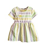 Cutelove 子供ドレス ワンピース 女の子 カラーストライプ 可愛い 夏 半袖 赤ちゃん 素敵 おしゃれ ドレス 2色
