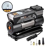 Tire Inflator、tacklife acp1 Cコンプレッサーポンプ、12 Vタイヤポンプwith Largerエアフロー35l/min、4ノズルアダプタ、2モードLEDライト、Extraヒ