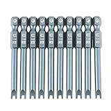 Hilitand 10pcs 1/4インチU字型スクリュードライバ鋼製スクリュードライバS2ビット六角形磁気H6.3 * 65 * U7