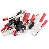 DealMux 100AレッドブラックソフトプラスチックブーツカーバッテリーテストクリップアリゲーターClamp10Pcs