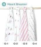 aden + anais (エイデンアンドアネイ) おくるみ バラ売り 1枚 出産祝い【並行輸入品】 Heart Breaker Q-3
