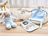Baby Plushセキュリティブランケットセットバニー、新生児の赤ちゃんギフト幼児/ One Size ブルー MG