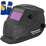 Tanox Auto Darkening Welding Helmet ADF-206S: Solar Shade Lens, Tig Mig MMA, Adjustable Range 4/9-13