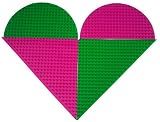 Premium Double Sided Half Circle and Triangle Baseplate Mat 4 Pack - Pink and Green Roll Up Base Pla
