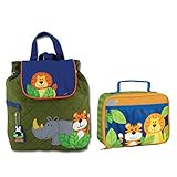 Stephen Joseph Boys Quilted Jungle Animals Backpack and Lunch Box for Kids [並行輸入品]