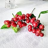 WINOMO人工フルーツフラワーシミュレーションBerriesのホームクリスマス装飾(レッド)