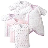 赤ちゃん本舗　新生児肌着５点セット　お魚ドット　日本製　ピンク