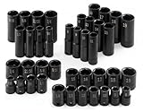SK Hand Tools 4090 40-Piece 3/8-Inch Drive 6 Point Fractional/Metric High Visibility Impact Socket S