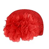 Merssavo 赤い赤ちゃんの女の子幼児フラワーヘッドバンドヘアバンド幼児ヘアアクセサリーヘッドウェア帽子(赤)
