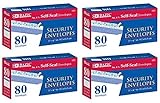 BAZIC No.6-3/4 Peel and Seal Security Envelope White 4 Pack of 80 Per Pack (573-24P) [並行輸入品]
