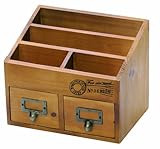 天然木の アンティーク レタースタンド 引き出し付き