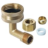 BrassCraft HES-6-12WNMX 3/4 Female Hose Thread Swivel Nut x 3/8 O.D Compression Dishwasher Elbow wit