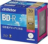ビクター Victor 1回録画用 ブルーレイディスク BD-R 25GB 20枚 ホワイトプリンタブル 片面1層 1-6倍速 VBR130RP20J1