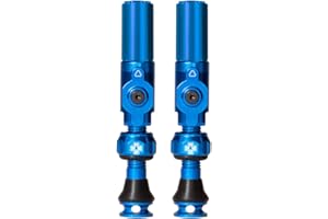 Muc-Off Big Bore Hybrid Tubeless Valves, Blue 35mm - Precision Engineered Dust Caps for Bikes with Revolutionary Airflow Technology - Schrader Valve Caps for Tubeless MTB/Road/Gravel Bikes