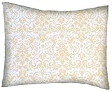 SheetWorld Crib / Toddler Percale Baby Pillow Case - Cream Damask - Made In USA by sheetworld