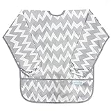 Bumkins Waterproof Long Sleeved Art Smock, Gray Chevron (3-5 Years) by Bumkins