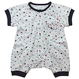 《年間定番》Babbun(バブーン)【日本製】天竺JQビビットクマPtフィットオール 70cm /ネイビー NO.KK-31-2536