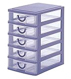 サンコープラスチック 小物収納5段 幅16.2×奥23.2×高27cm ストーンブルー