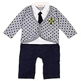 N-hilfe ベビースーツ 男の子 子供服 結婚式 七五三 (70, 灰色)