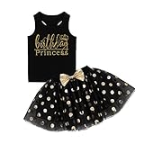 (フィーショー)FEESHOW 子供服 女の子 ベビー服 Ｔシャツ チュチュ スカート セット 可愛い タンクトップ 肌着 出産祝い 誕生日 お出かけ 百日祝い ブラック 120