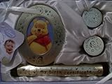 4 PIECE SET - Winnie The Pooh Frame, First Curl, First Tooth & Birth Certificate Holder - Silver / P
