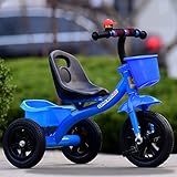 子供の自転車折りたたみ自転車2-6歳、ベビーベビーカー、青、ハンドプッシュロッド付き ( Size : Foam wheel without pole )