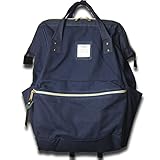 コットンキャンバス素材のガバッと開く口金入りリュックNV