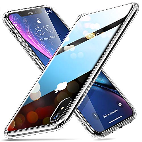ESR iPhone XR ケース 6.1インチ 強化ガラス 9H硬度加工 ガラスケース 薄型 全透明 TPUバンパー 滑り止め 全面保護 指紋防止 耐衝撃 ワイヤレス充電対応 ネイキッド(クリア)