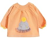 Alec&yule 子供スモック 幼稚園 女の子 お食事エプロン 子供前掛け 離乳食用 食べこぼし防止 お砂場着 防水 給食着 子供外食用 ユーデユロイ製 秋冬 ベビーピンク 100