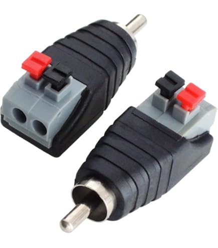 Amazon | KAUMO RCA端子 プッシュ式 簡単接続 ハンダ不要 (メス2個