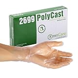 Amercare Polycastテクスチャパウダーフリー手袋、ミディアム、ケースの1000