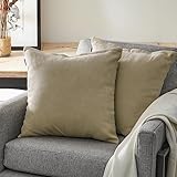 Topfinel クッションカバー リネンっぽい 60X60CM 北欧 おしゃれ 綿麻 無地 ソファ背当て 装飾枕カバー 座布団カバー ネイビー 2枚（全19色）