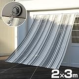 山善(YAMAZEN) 涼風シェード(2×3m) レギュラーフックセット/マグネットフックセット YRGS2-2030(GY/W)＆YZF-SYRGS2-2030(GY/W)＆NYZF-G グレー/ホ