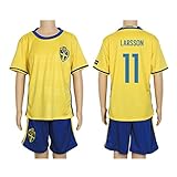 2016 UEFA EURO # 11ラーションイエローホームKids Soccer Jersey & Shortキットセット