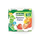 リンゴ＆イチゴ（6ヶ月）4×130グラム (Bledina) (x 4) - Bledina Apple & Strawberry (6 months) 4 x 130g (Pack of 4) [並