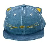 MORA　帽子　赤ちゃん向け　かわいい猫ちゃん耳デニム新生児ベビー赤ちゃんキッズバケットハット　日焼け対策吸水通園お出かけ海辺プール運動会旅行サンハット　子供男女兼用柔らかくて日よけ帽子