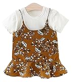 ベビーガールのドレスの6か月-3歳二点セットフラワーウェディングプリンセスびのパーティードレス