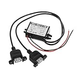 15W DC→DC 12V/24V/36V/48V→ 5V 3A電圧にデュアルUSBポート/ wの電力コンバータをステップダウン - ブラック